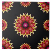 Schwarze Blume Fliese (Vorderseite)