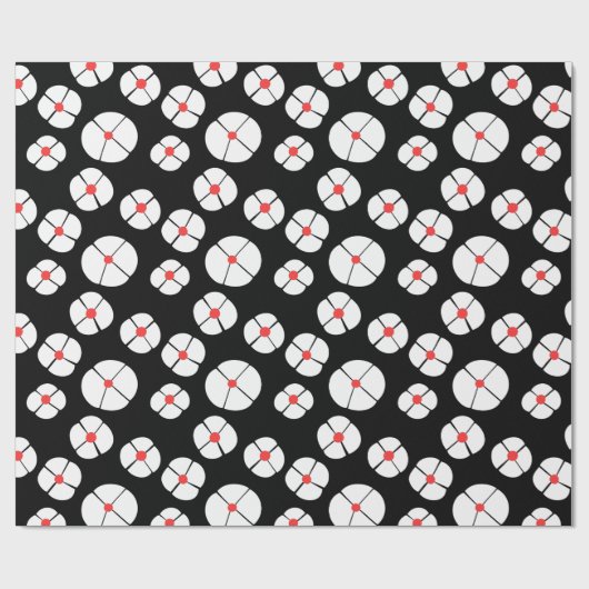 Schwarze Blume Geschenkpapier (Flach)