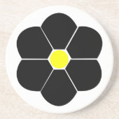 Schwarze Blume Getränkeuntersetzer (Vorne)