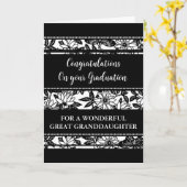 Schwarze Blume Große Enkeltochter Abschluss Karte (Gelbe Blume)