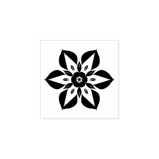 Schwarze Blume Gummistempel (Prägung)
