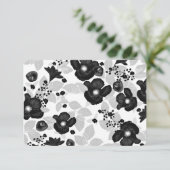 Schwarze Blume handschriftliche Vintage Hochzeit U RSVP Karte (Stehend Vorderseite)