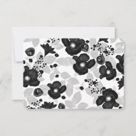 Schwarze Blume handschriftliche Vintage Hochzeit U RSVP Karte