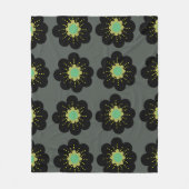 Schwarze Blume Hippie Pattern Fleece Blanket (Vorderseite)