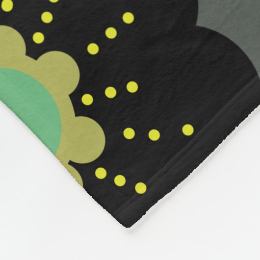 Schwarze Blume Hippie Pattern Fleece Blanket (Ecke)
