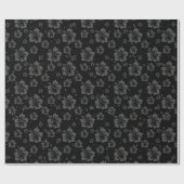 Schwarze Blume - Illustration auf schwarzem Hinter Geschenkpapier (Flach)