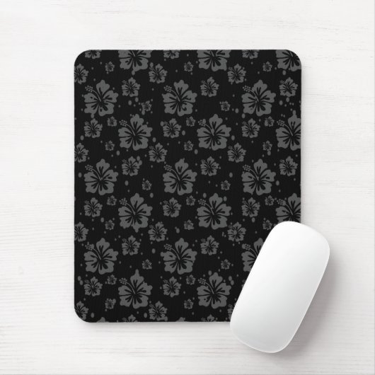 Schwarze Blume - Illustration auf schwarzem Hinter Mousepad (Mit Mouse)