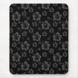 Schwarze Blume - Illustration auf schwarzem Hinter Mousepad