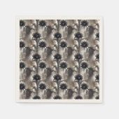 Schwarze Blume im gotischen Stil Serviette (Vorderseite)