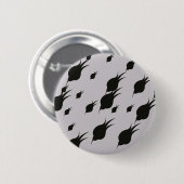 schwarze Blume in den Schneeflocken Button (Vorne & Hinten)