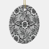 Schwarze Blume Keramikornament (Rechts)
