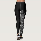 Schwarze Blume Leggings (Rückseite)