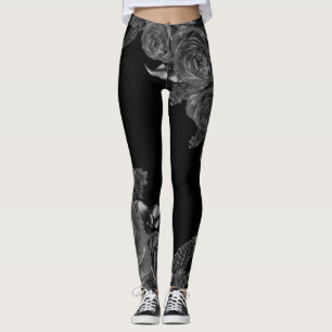 Schwarze Blume Leggings