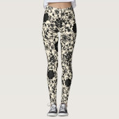 Schwarze Blume Leggings (Vorderseite)