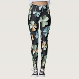 "Schwarze Blume Leggings-Christlich Ai-Design Leggings