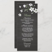 Schwarze Blume Menükarte (Vorne/Hinten)