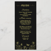 Schwarze Blume Menükarte (Vorderseite)