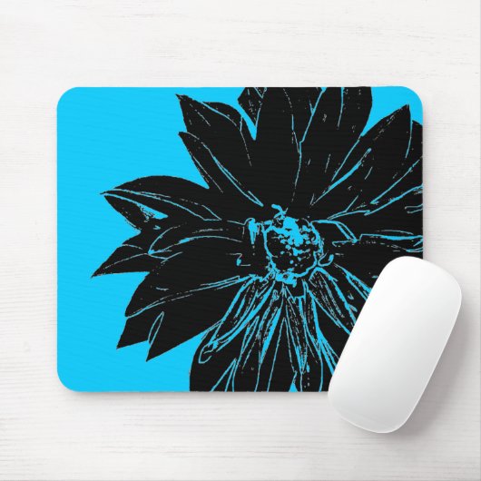Schwarze Blume Mousepad (Mit Mouse)