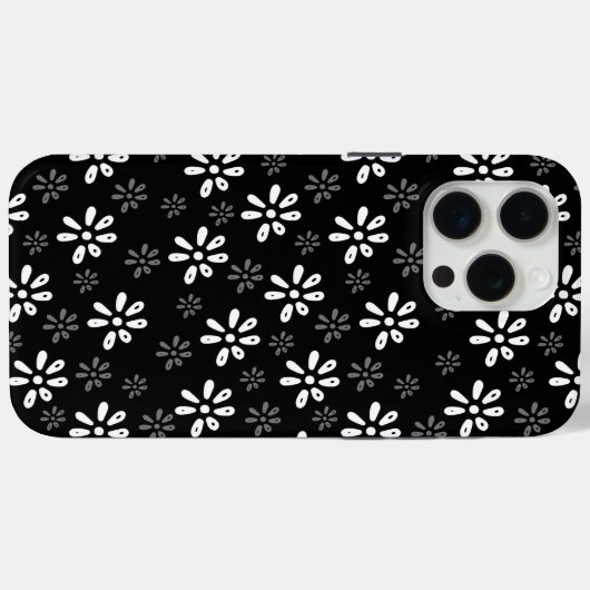 Schwarze Blume Muster iPhone 15 Pro Max Fall Case-Mate iPhone Hülle (Rückseite (Horizontal))
