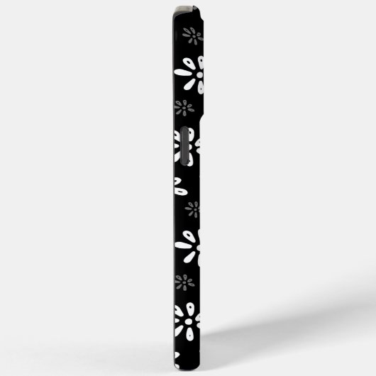 Schwarze Blume Muster iPhone 15 Pro Max Fall Case-Mate iPhone Hülle (Rückseite / Rechts)