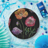 Schwarze Blume Muster Papierplatte Party-Platte Pappteller (Party)