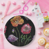 Schwarze Blume Muster Papierplatte Party-Platte Pappteller (Party)
