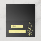 Schwarze Blume Platzkarte (Außenseite Aufgefaltet)