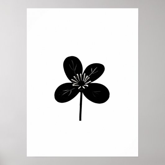 Schwarze Blume Poster (Vorne)