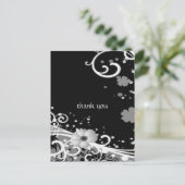 Schwarze Blume Postkarte (Stehend Vorderseite)