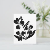 Schwarze Blume Postkarte (Stehend Vorderseite)