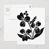 Schwarze Blume Postkarte (Vorne/Hinten)