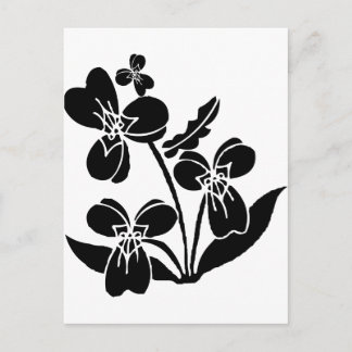 Schwarze Blume Postkarte