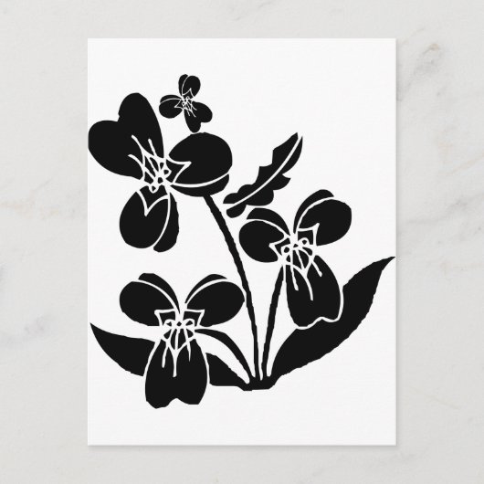 Schwarze Blume Postkarte (Vorderseite)