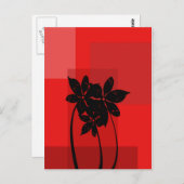 Schwarze Blume Postkarte (Vorne/Hinten)