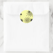 Schwarze Blume Runder Aufkleber (Tasche)