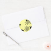 Schwarze Blume Runder Aufkleber (Umschlag)