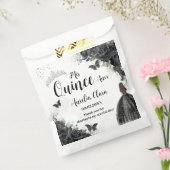 Schwarze Blume Schmetterlinge Girl Dress Quinceane Geschenktütchen (Versiegelt)