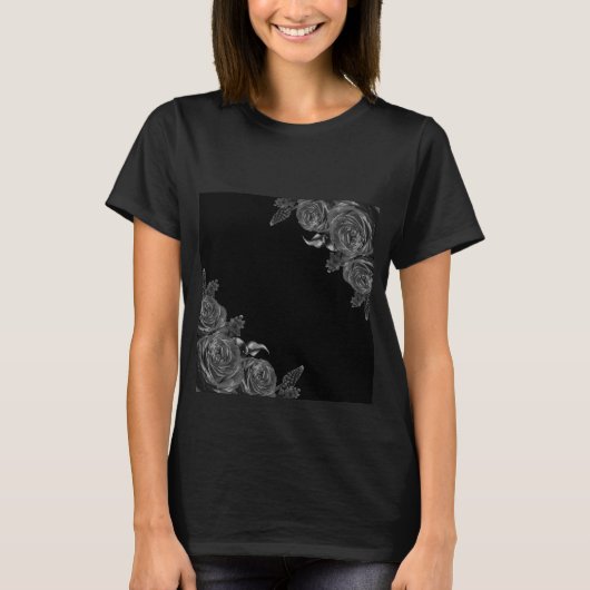 Schwarze Blume T-Shirt (Vorderseite)
