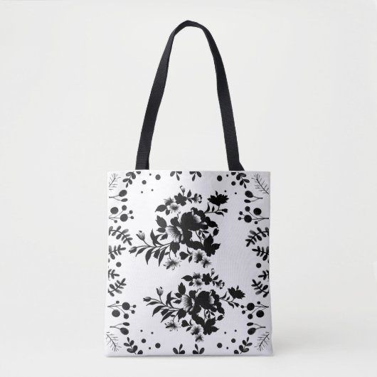 Schwarze Blume Tasche (Vorderseite)