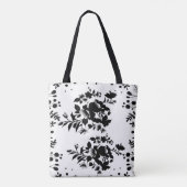 Schwarze Blume Tasche (Rückseite)