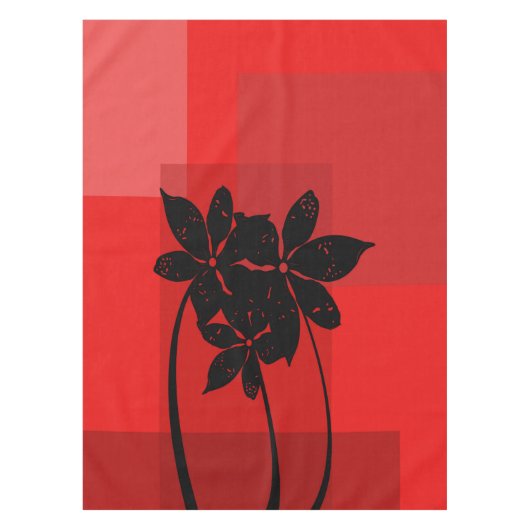 Schwarze Blume Tischdecke (Vorderseite)