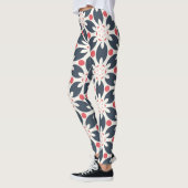 Schwarze Blume und rosa Flecken Leggings (Links)