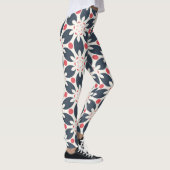 Schwarze Blume und rosa Flecken Leggings (Rechts)