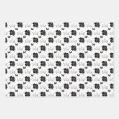 Schwarze Blume und Silberkronen Geschenkpapier Set (Vorderseite)