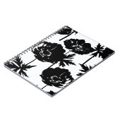 Schwarze Blume, weiß, monochrom Notizblock (Linke Seite)