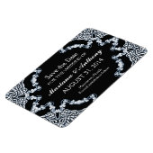 schwarze Blumen-Damaskus Save-the-Date-Magnete Magnet (Linke Seite)