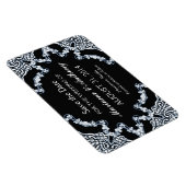 schwarze Blumen-Damaskus Save-the-Date-Magnete Magnet (Rechte Seite)