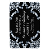 schwarze Blumen-Damaskus Save-the-Date-Magnete Magnet (Vertikal)