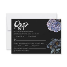 Schwarze Blumen-Klassische-Typografie-Hochzeit-RSV