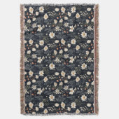 Schwarze Blumen mit Beige und Orange Decke (Vorderseite Vertikal)